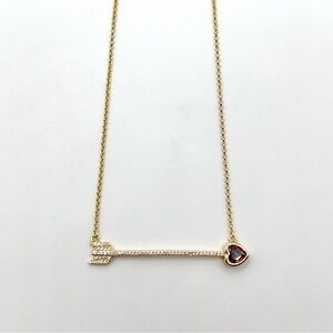 KS822-Kate Spade red heart arrow necklace